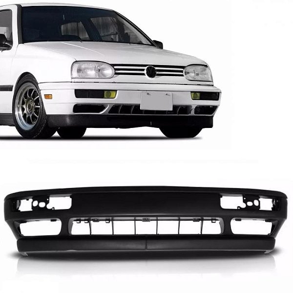 Para choque golf volkswagen de 1995 a 1998 dianteiro preto mexicano com spoiler