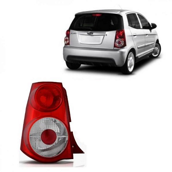 Lanterna picanto kia de 2008 a 2011 traseira lado direito cristal ré