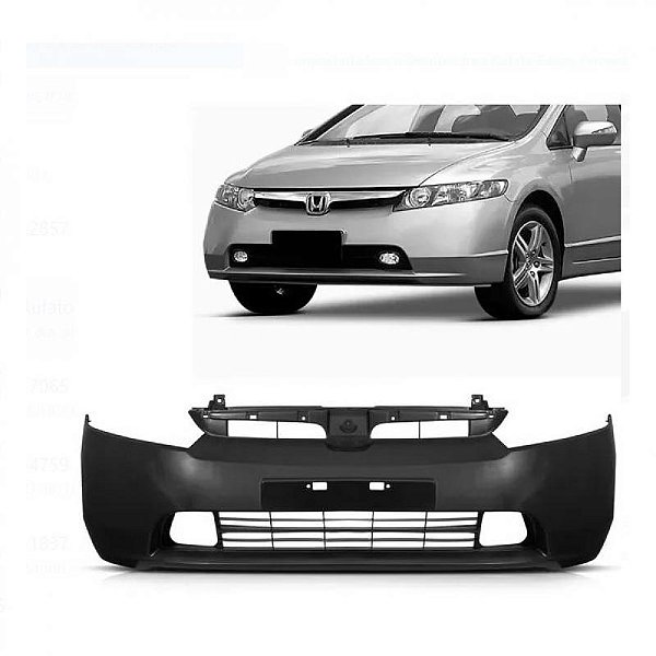 Para choque civic honda de 2007 a 2008 dianteiro com furo para auxiliar e com ressalto para placa