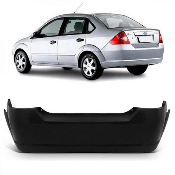 Para choque fiesta ford de 2003 a 2010 traseiro preto sedan
