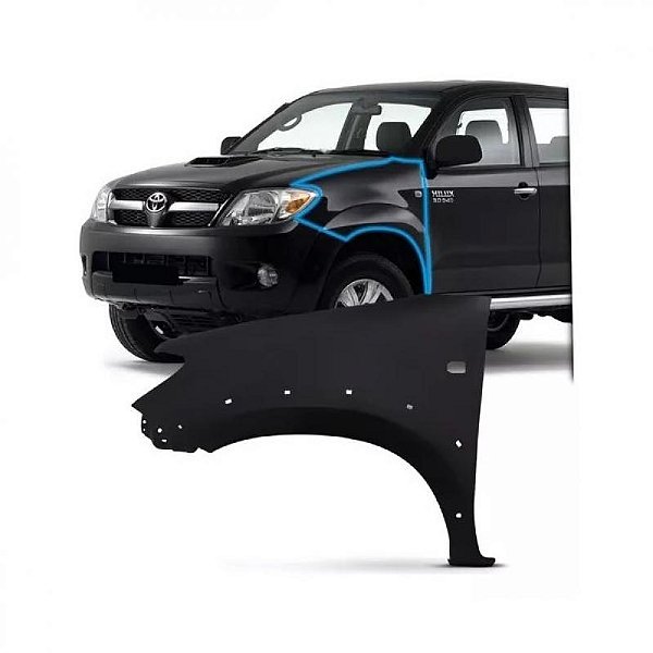 Para lama hilux picape e sw4 toyota de 2005 a 2011 lado direito com tração nas quatro rodas com furo