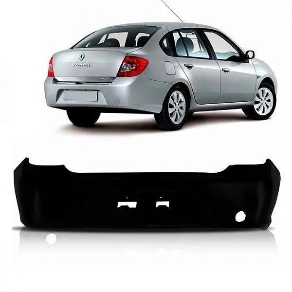 Para choque symbol renault de 2009 a 2013 traseiro preto