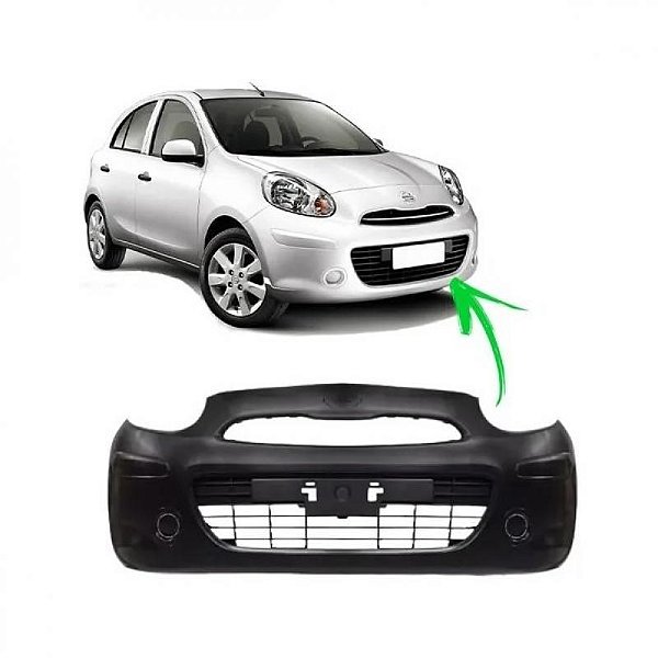 Para choque march nissan de 2011 a 2013 dianteiro sem furo