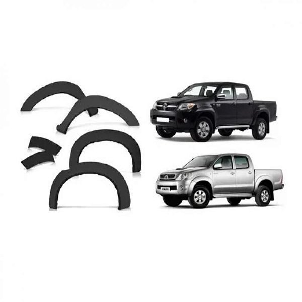 Moldura do vão de roda do paralama hilux toyota de 2005 a 2011 picape kit de seis peças