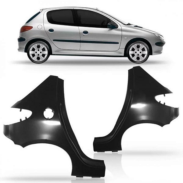 Lateral 206 peugeot de 1998 a 2010 traseira lado direito quatro portas