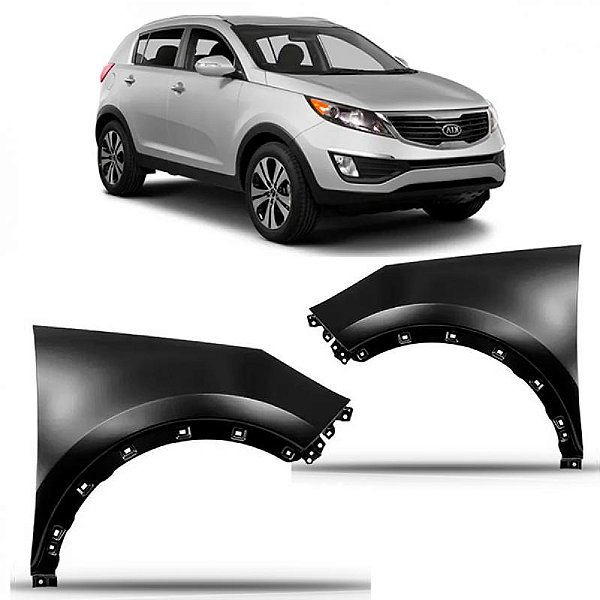 Para lama sportage kia de 2011 a 2016 lado esquerdo sem furo para pisca com furo para moldura inferior para choque
