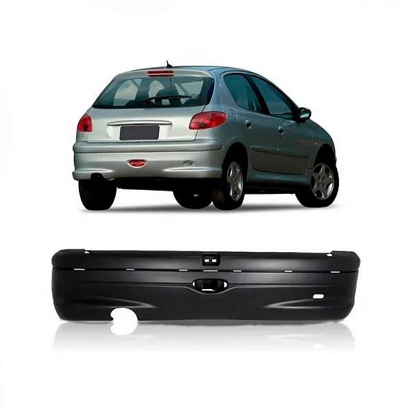 Para choque 206 peugeot de 1998 a 2004 traseiro preto