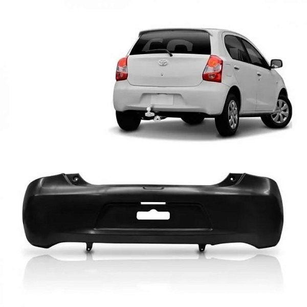 Para choque etios toyota de 2012 a 2016 traseiro preto hatch