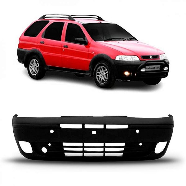 Para choque palio strada adventure e palio weekend fiat de 2001 a 2006 dianteiro preto sem pisca texturizado com furo