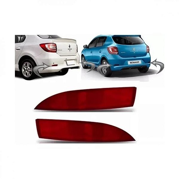 Refletor para para choque sandero renault de 2014 a 2019 e logan renault de 2014 a 2024 traseiro lado direito
