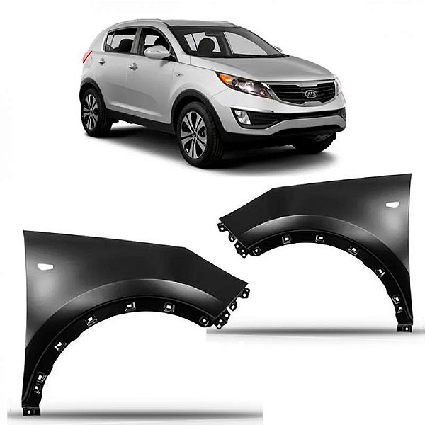 Para lama sportage kia de 2011 a 2016 lado direito com furo para pisca com furo para moldura inferior para choque