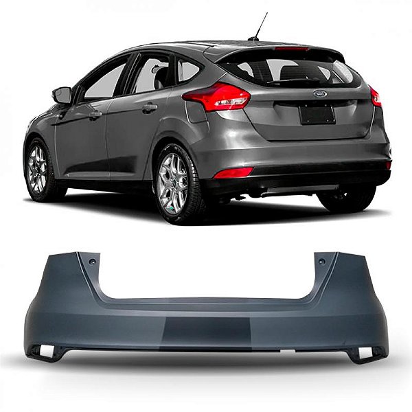 Para choque focus ford de 2016 a 2019 traseiro hatch sem furo para sensor