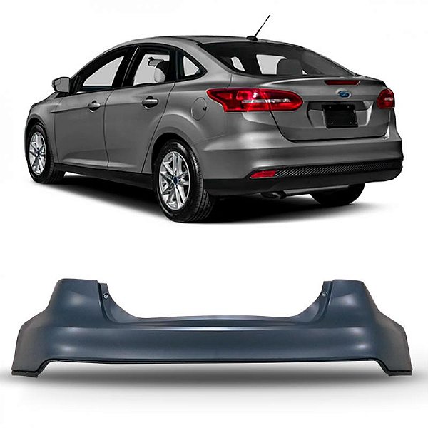 Para choque focus ford de 2016 a 2019 traseiro sedã sem furo para sensor