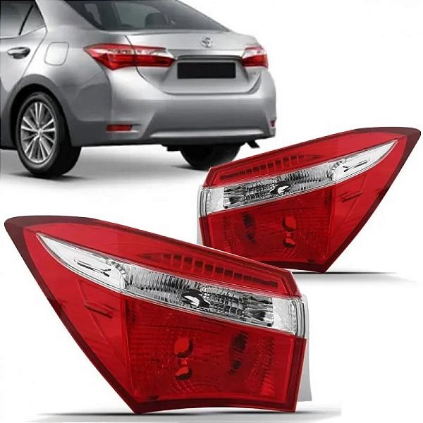 Lanterna corolla toyota de 2014 a 2017 traseira lado esquerdo de canto sem LED