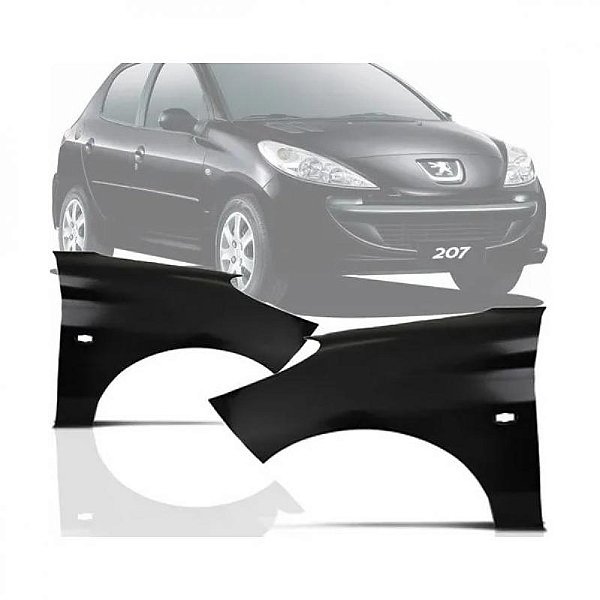 Para lama 207 peugeot de 2009 a 2015 lado esquerdo com furo para pisca sem furo para moldura
