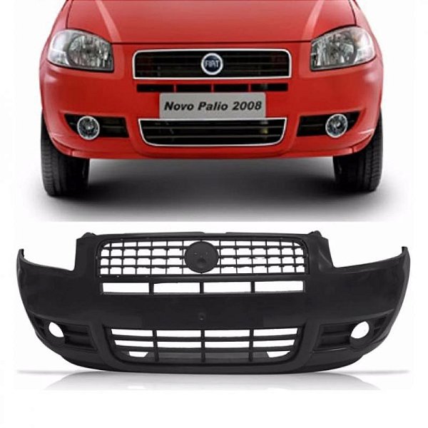 Para choque palio fiat de 2008 a 2009 dianteiro preto el reto