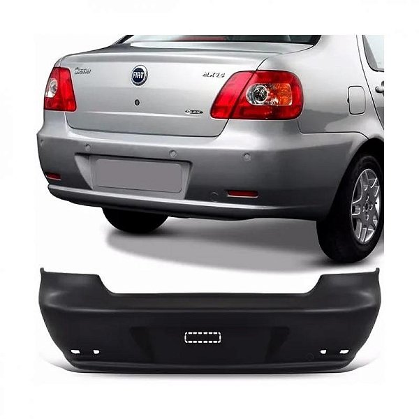 Para choque siena fiat de 2007 a 2012 traseiro preto liso tipo zoiao