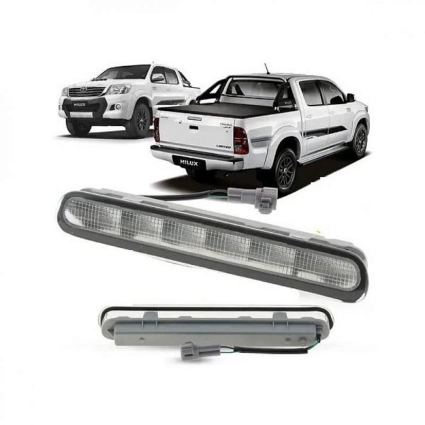 Luz de freio hilux toyota de 2012 a 2015 na tampa traseira cristal picape