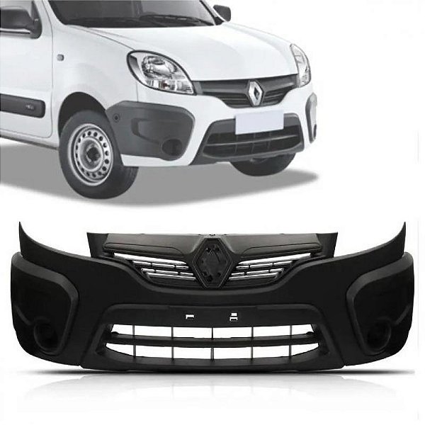 Para choque kangoo renault de 2015 a 2018 dianteiro preto texturizado sem furo