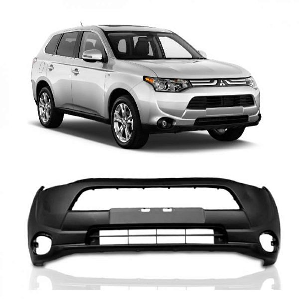 Para choque outlander mitsubishi de 2014 a 2015 dianteiro preto