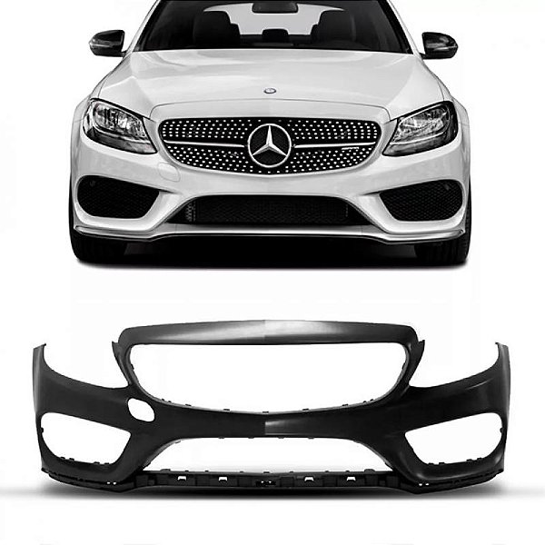 Para choque c43 amg mercedes benz de 2016 a 2018 dianteiro primer com furo para sensor