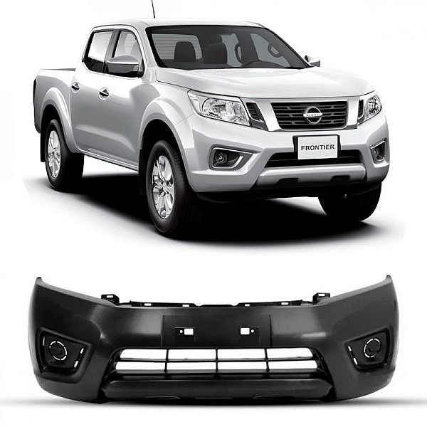 Para choque frontier nissan de 2017 a 2021 dianteiro preto liso