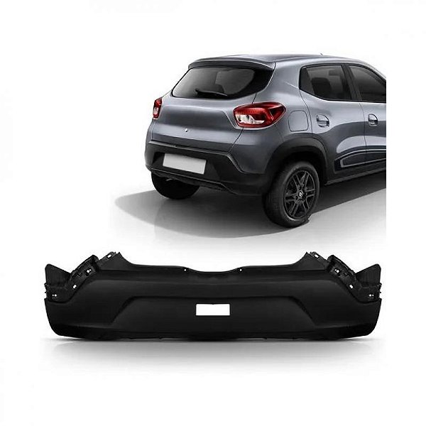 Para choque kwid renault de 2017 a 2025 traseiro preto