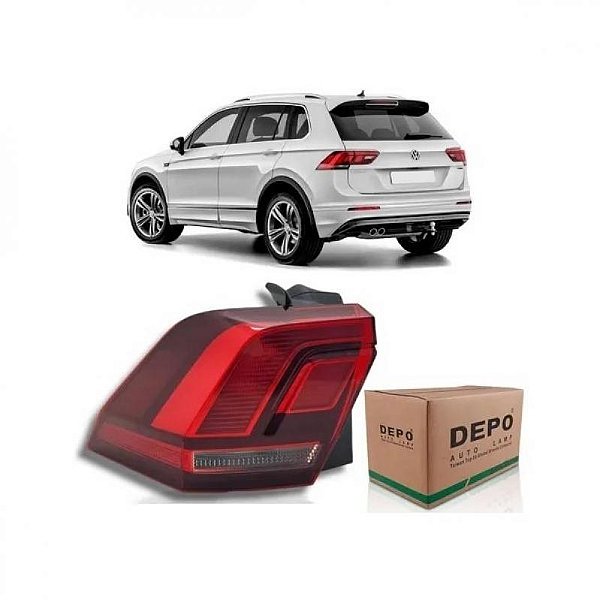 Lanterna tiguan volkswagen de 2018 a 2021 traseira de canto lado direito com LED versão 1.4 250 TSI