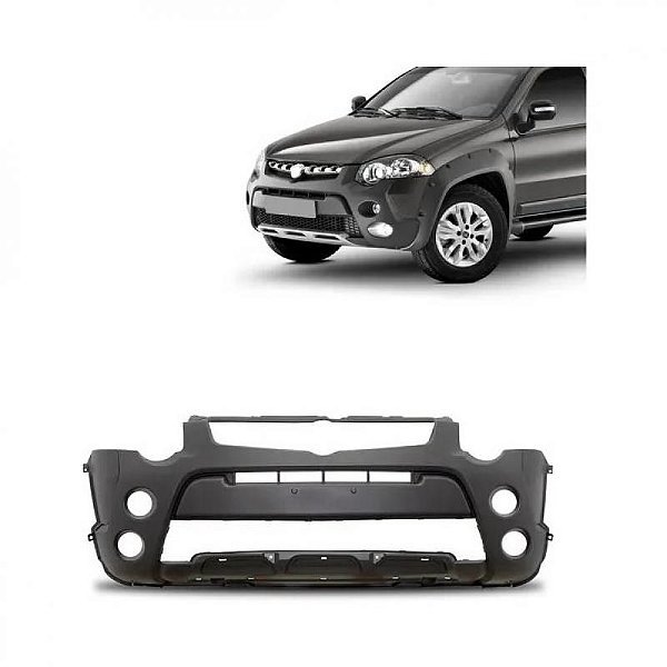 Para choque strada fiat de 2013 a 2020 dianteiro preto com furo para versões weekend adventure locker