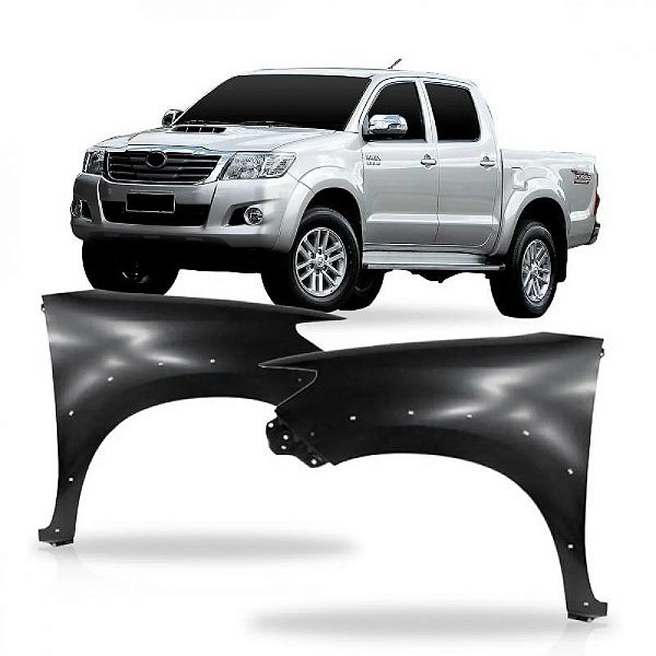 Para lama hilux picape e sw4 toyota de 2012 a 2015 lado esquerdo com furo para moldura inferior do para choque sem furo para pisca