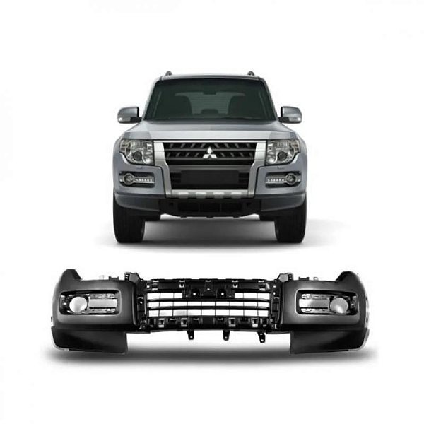 Para choque pajero full mitsubishi de 2015 a 2021 dianteiro preto sem furo para esguicho