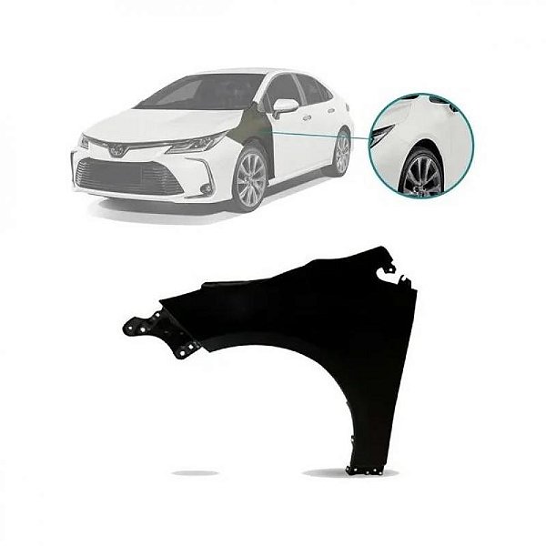 Para lama corolla toyota de 2020 a 2025 lado direito