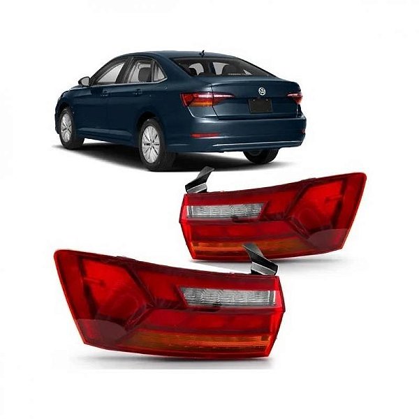 Lanterna jetta volkswagen de 2019 a 2024 traseira de canto lado esquerdo sedã com LED