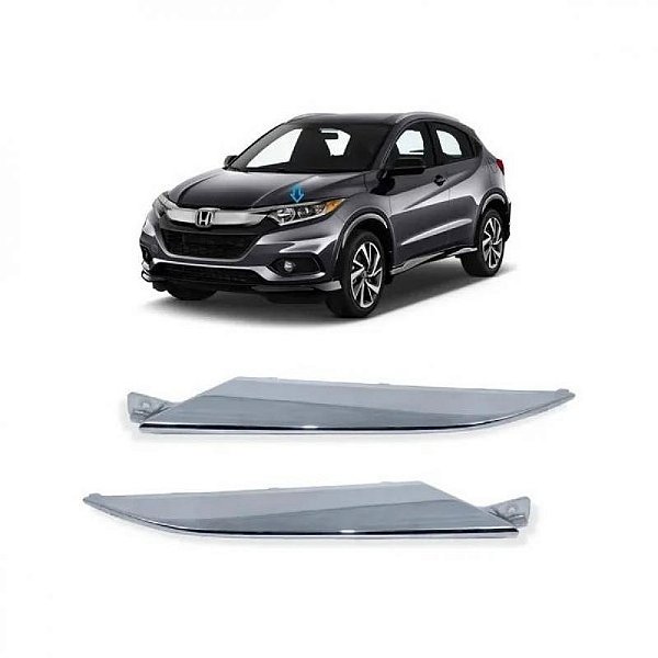 Moldura inferior para choque do farol hrv honda de 2019 a 2021 lado direito cromomix