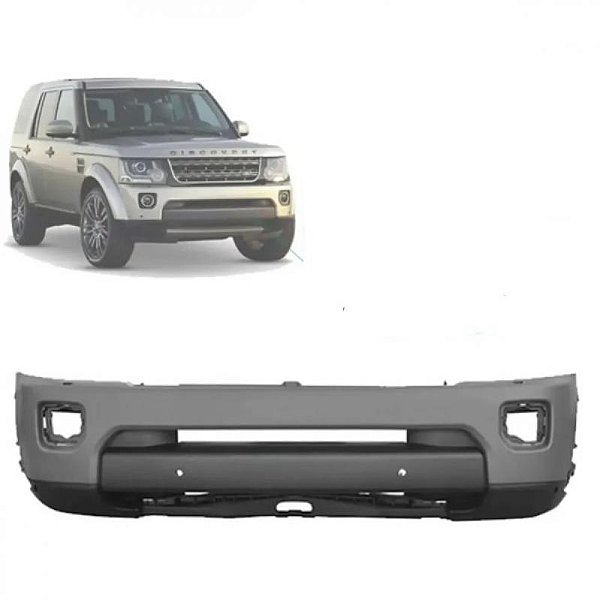 Para choque discovery 4 land rover de 2010 a 2013 dianteiro com acabamento em primer e furos para sensor e esguicho