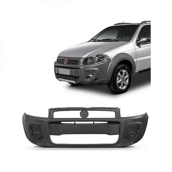 Para choque strada fiat de 2014 a 2020 dianteiro cinza escuro working sem furo