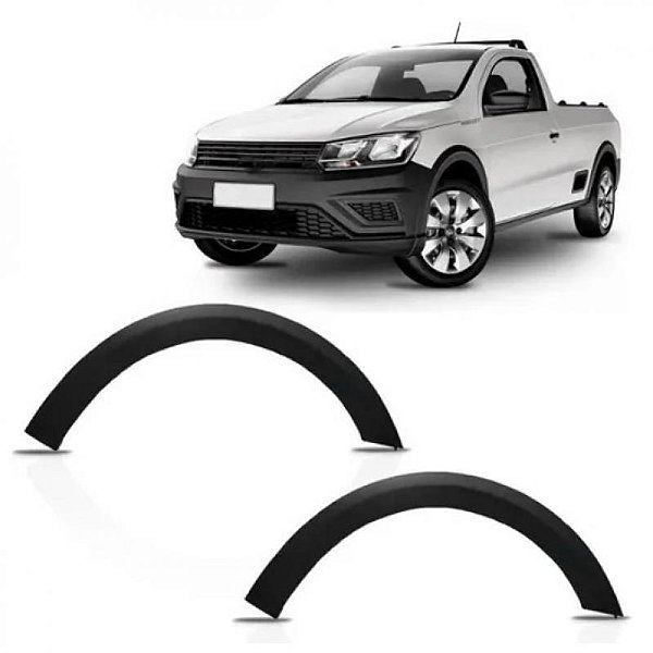 Moldura do vão de roda do paralama saveiro volkswagen de 2017 a 2023 lado direito dianteiro geração sete robust
