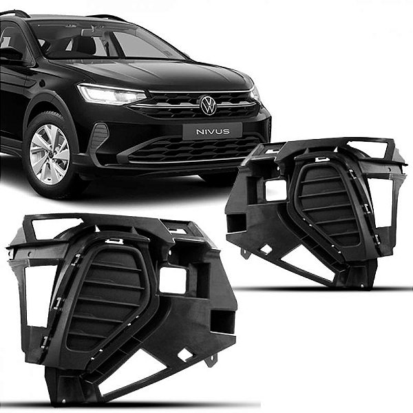 Grade lateral para choque nivus volkswagen de 2020 a 2024 dianteiro lado direito sem furo