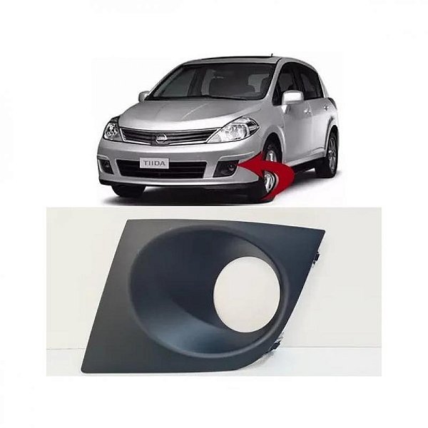 Grade lateral do para choque tiida nissan de 2011 a 2013 dianteira lado direito com furo