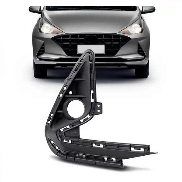 Grade lateral do para choque hb20 hyundai de 2020 a 2022 dianteiro lado direito com furo