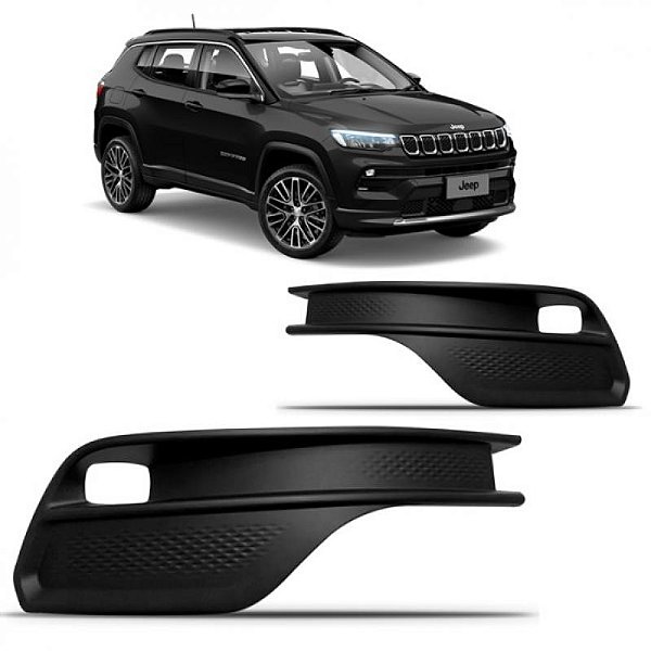 Grade compass jeep de 2021 a 2023 lateral do para choque dianteiro lado esquerdo com furo