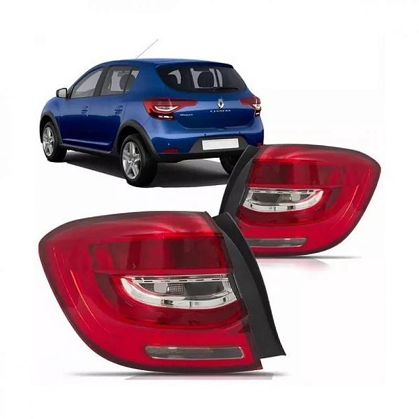 Lanterna sandero renault de 2020 a 2024 lado esquerdo traseira de canto com LED