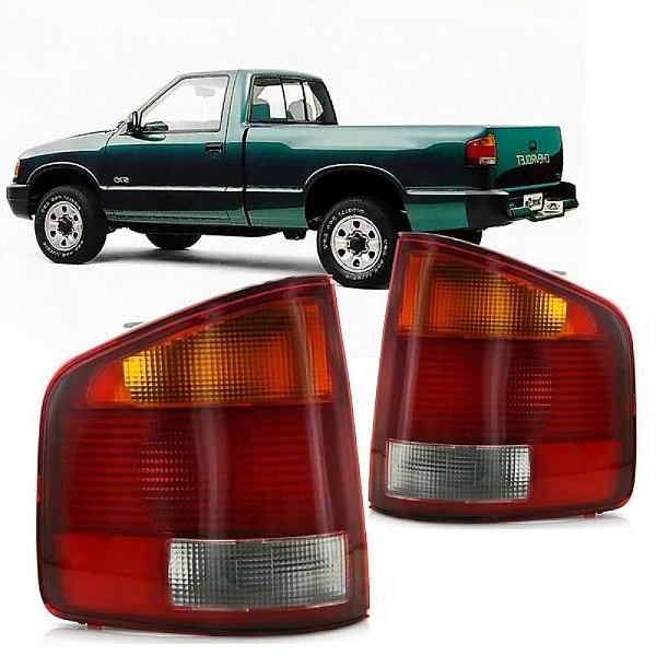 Lanterna s10 chevrolet de 1995 a 2000 traseira lado direito tricolor com ré fumê escura