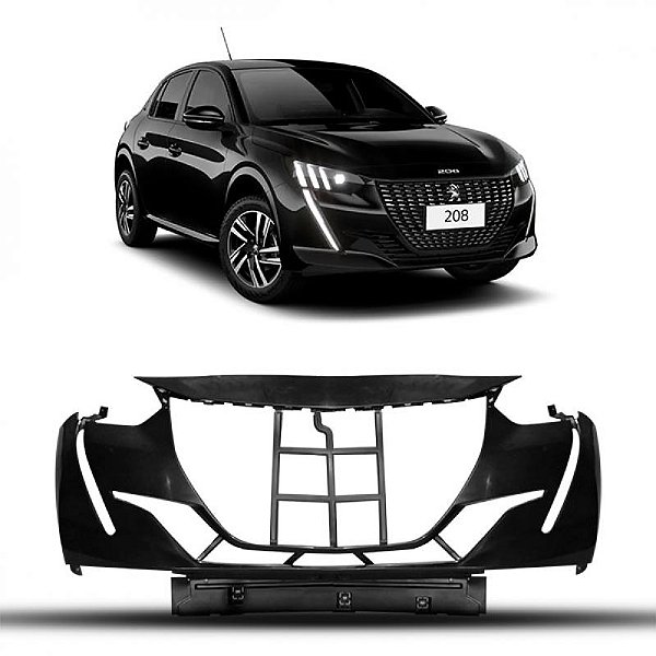 Para choque 208 peugeot de 2020 a 2024 dianteiro preto