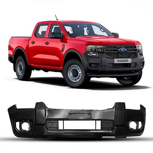 Para choque ranger ford de 2024 a 2025 dianteiro preto com furo auxiliar versão xl