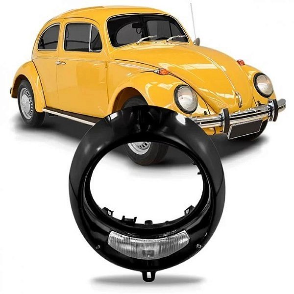 Aro de farol fusca volkswagen de 1969 a 1972 preto tremendão