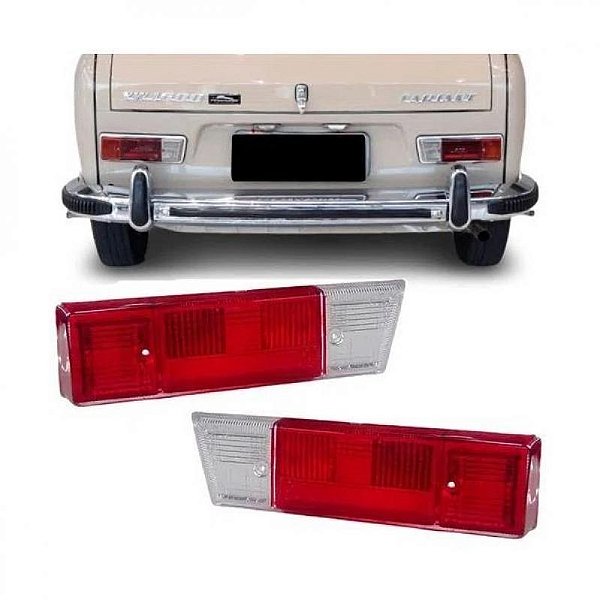 Lente de lanterna variant e tl volkswagen de 1969 a 1972 traseira lado esquerdo com borda vermelha antiga