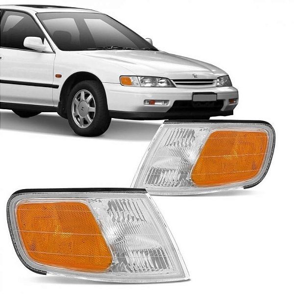 Lanterna accord honda de 1994 a 1996 lado esquerdo dianteira cristal e âmbar