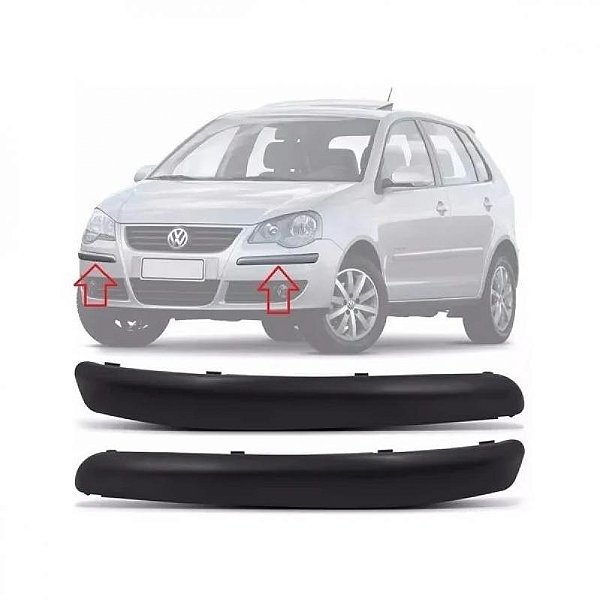 Moldura inferior do para choque polo volkswagen de 2007 a 2011 dianteira lado direito texturizada