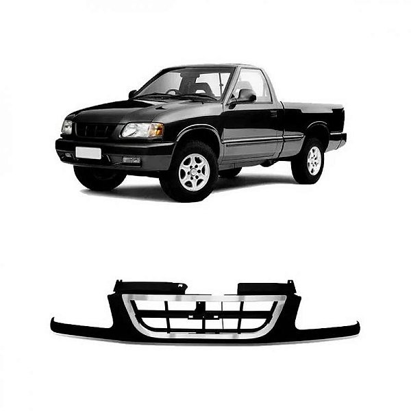Grade do radiador s10 chevrolet de 1995 a 1998 com moldura inferior para choque cromada